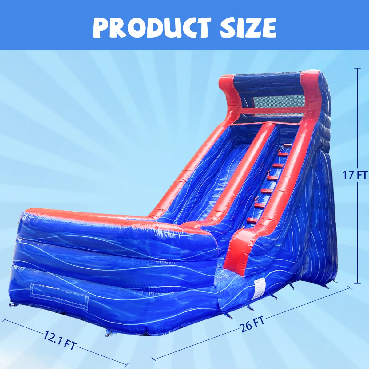BIG WAVE - 17FT Blue Wave Wet/Dry Waterslide - 11168